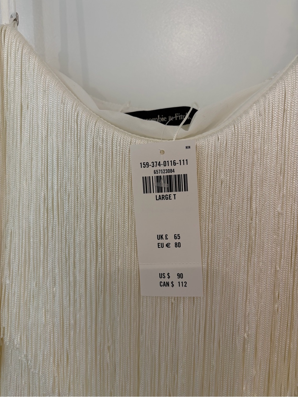 Abercrombie & Fitch Ivory Fringe Slip Dress - Picture 2 of 5